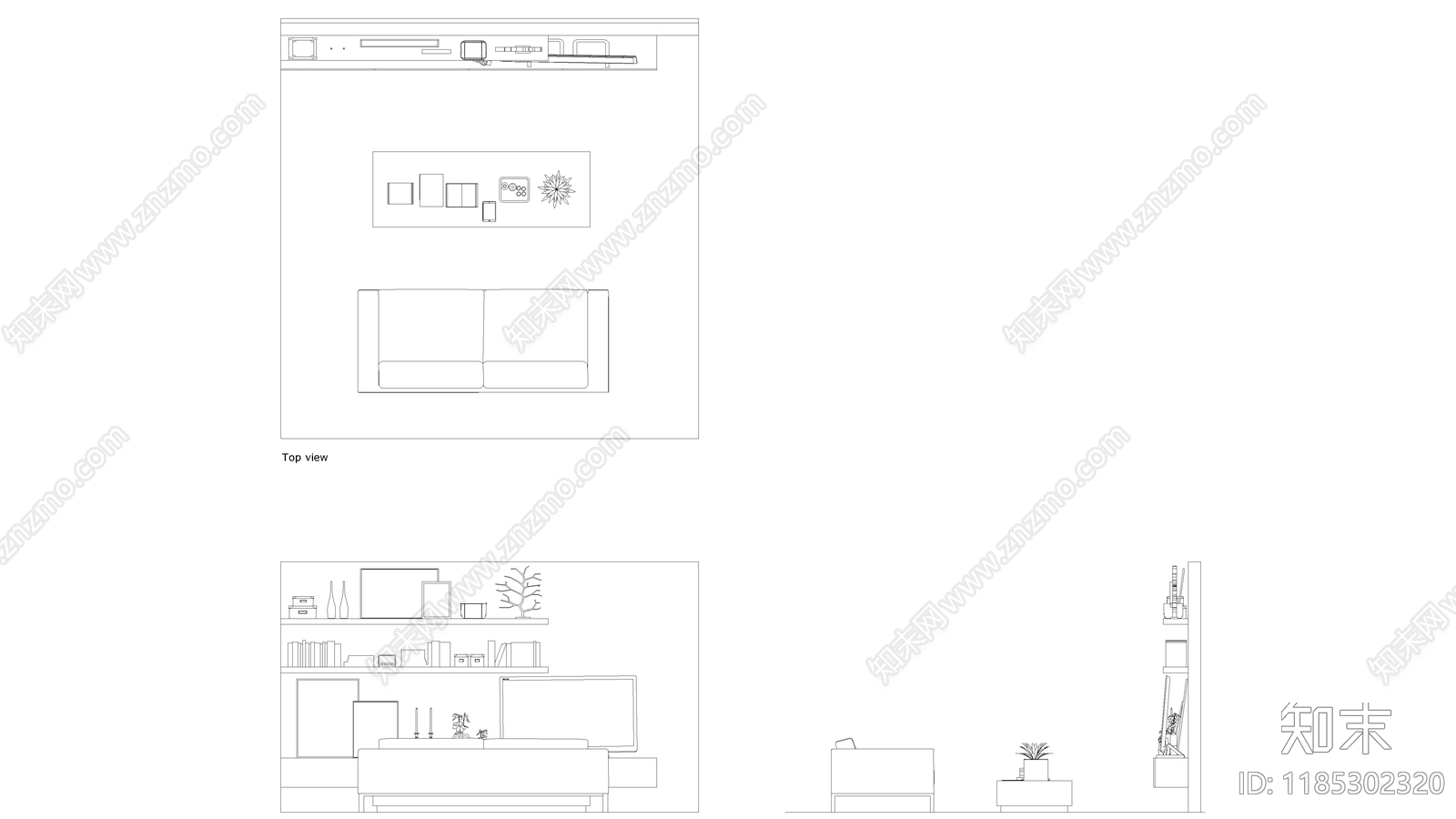 现代沙发施工图下载【ID:1185302320】