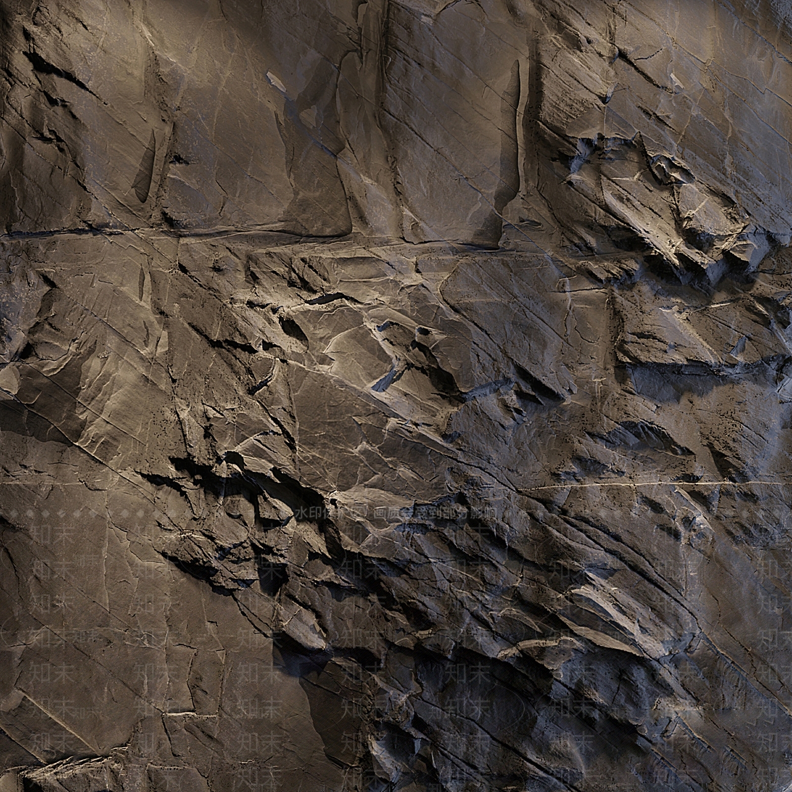 现代pu石墙体材质3D模型下载【ID:1185303591】