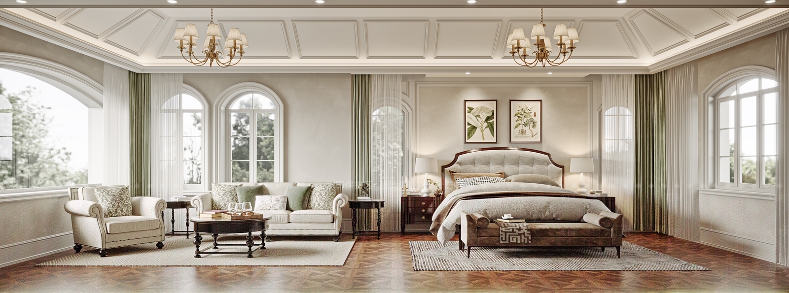 欧式古典欧式卧室3D模型下载【ID:1185304415】