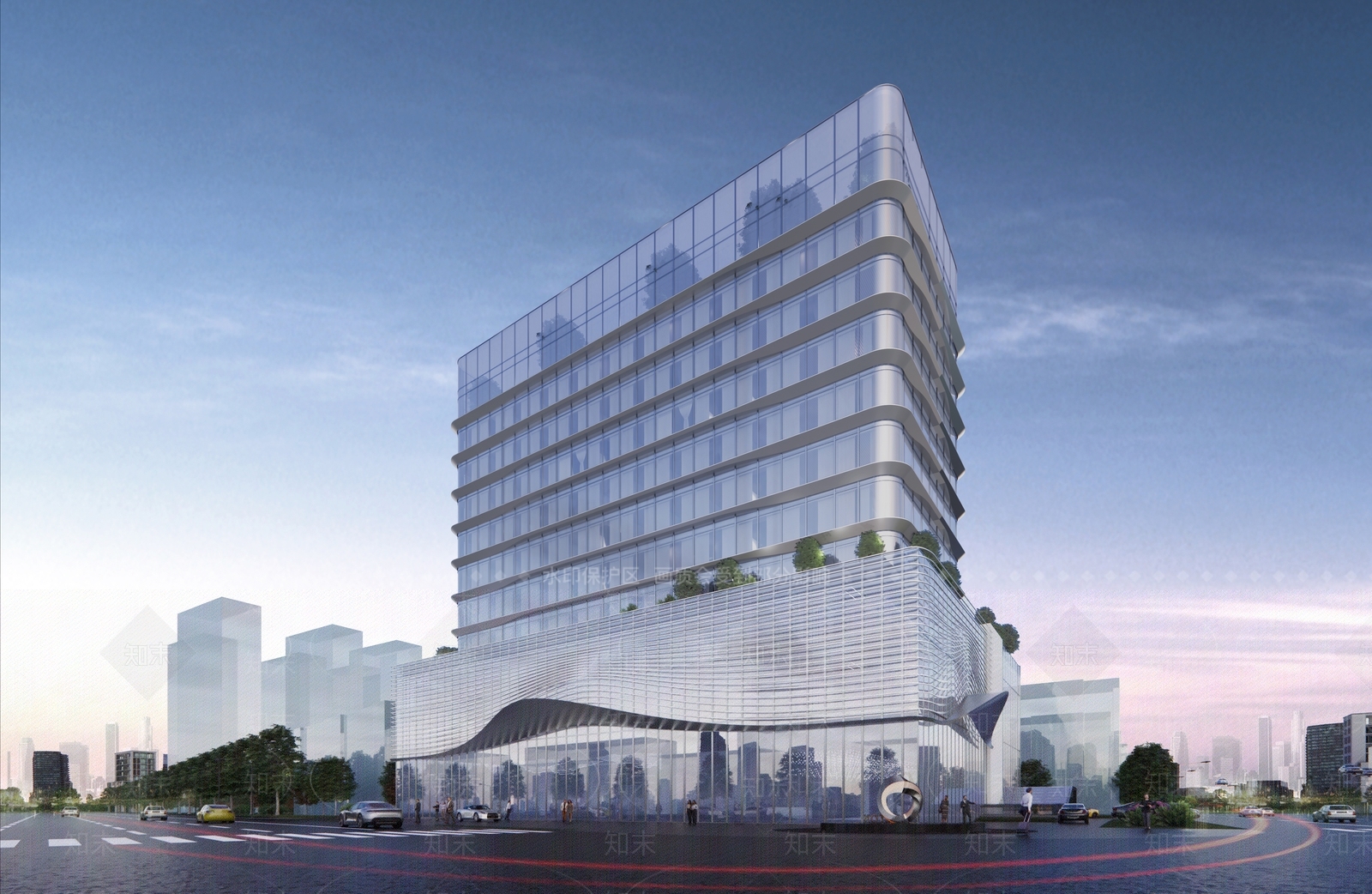 现代极简酒店建筑SU模型下载【ID:1185304751】
