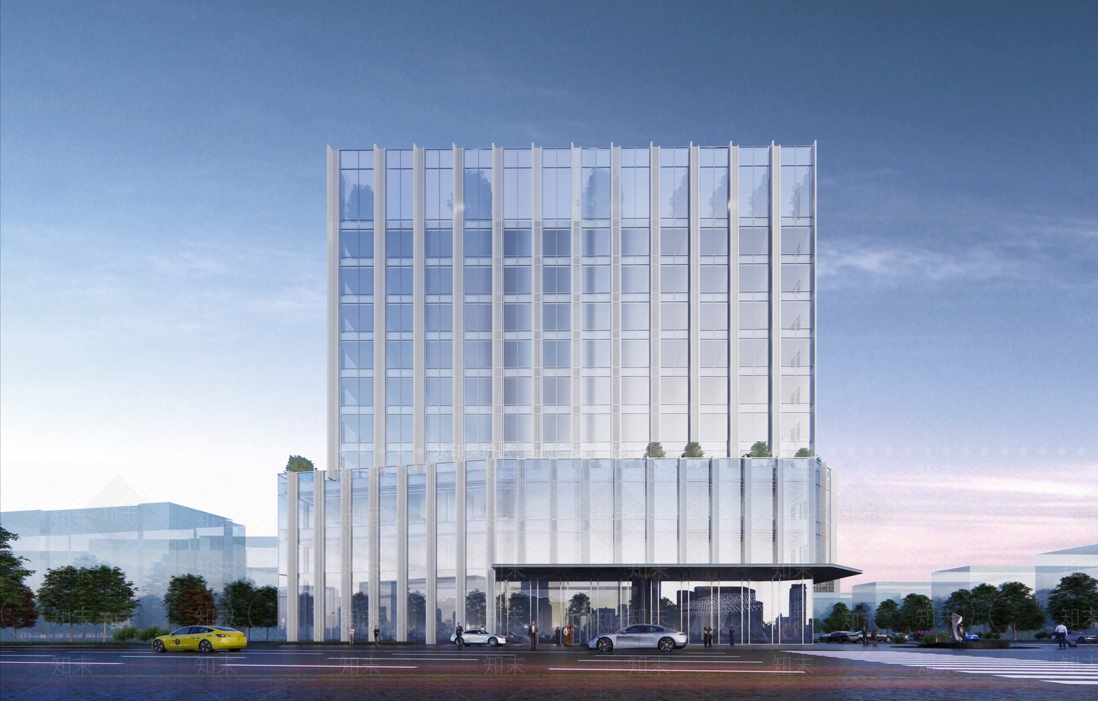 现代酒店建筑SU模型下载【ID:1185305212】