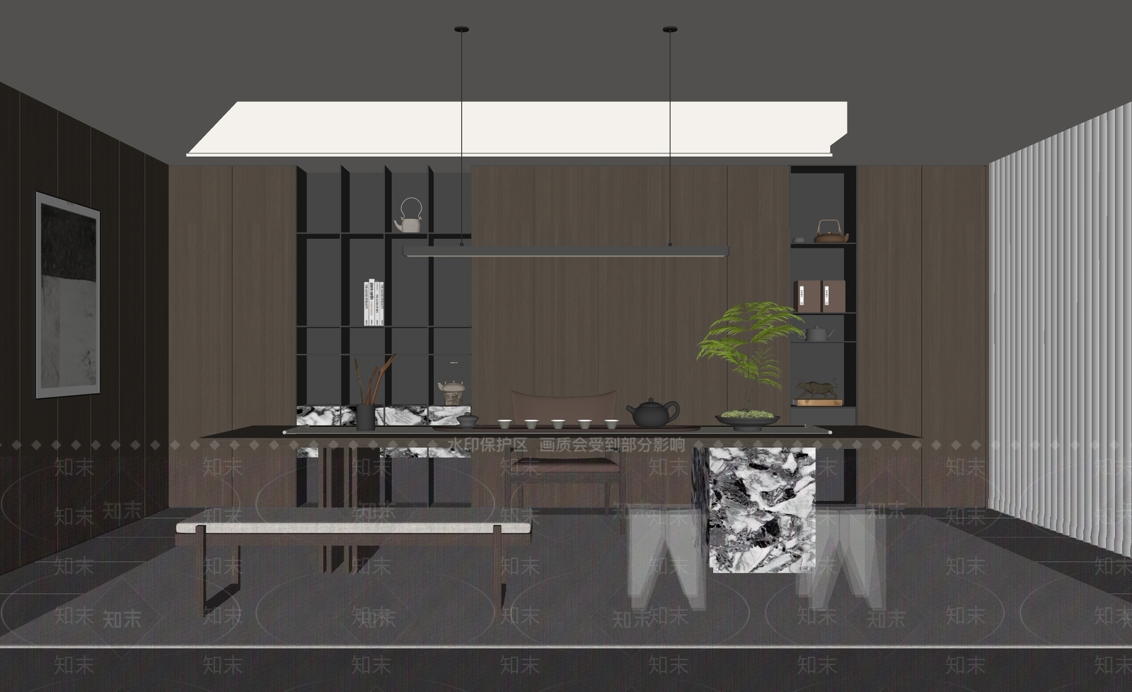 现代意式茶室SU模型下载【ID:1185305884】