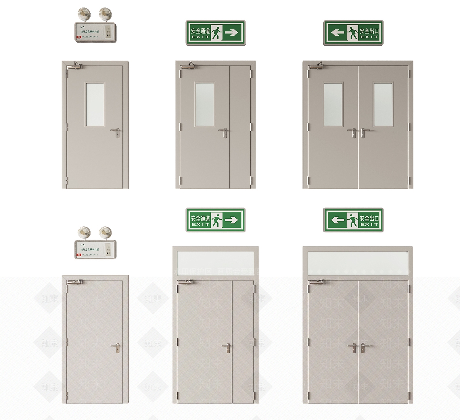 现代消防门3D模型下载【ID:1185306286】
