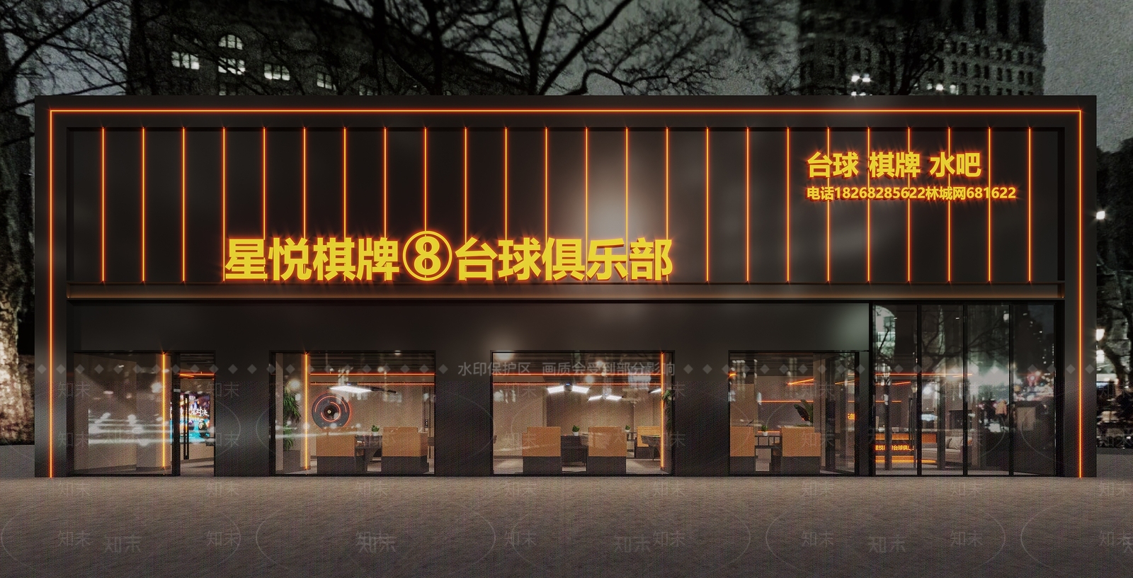 现代台球室3D模型下载【ID:1215011897】