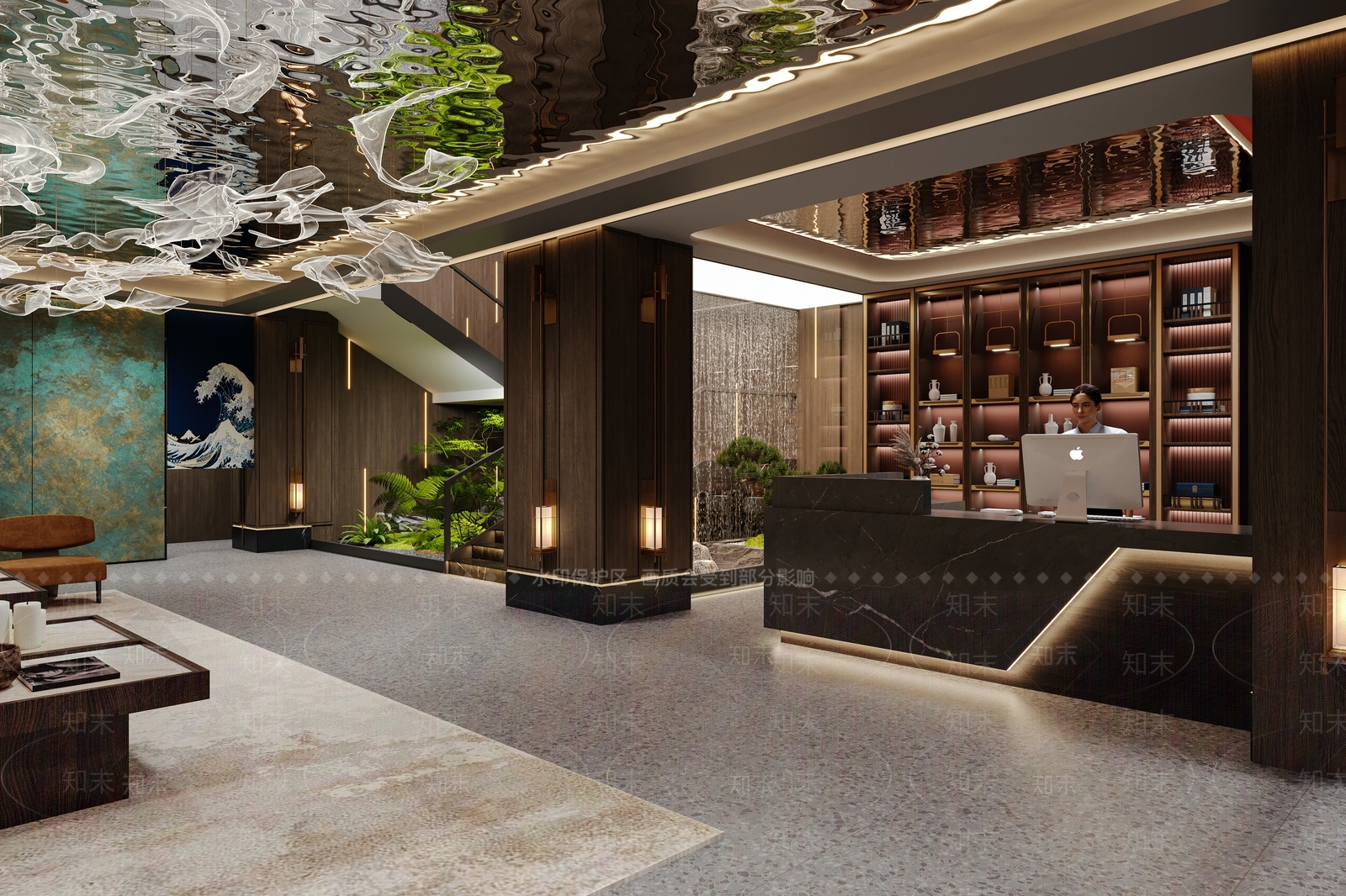 新中式足浴店3D模型下载【ID:1185324698】