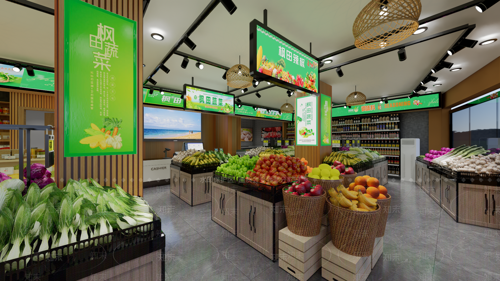 现代超市SU模型下载【ID:1186273256】