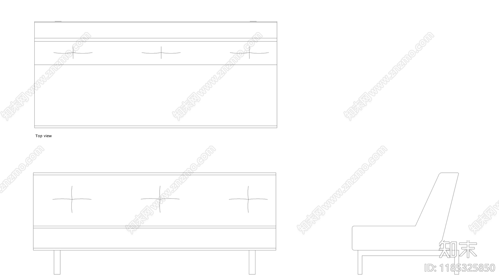 现代沙发施工图下载【ID:1185325850】