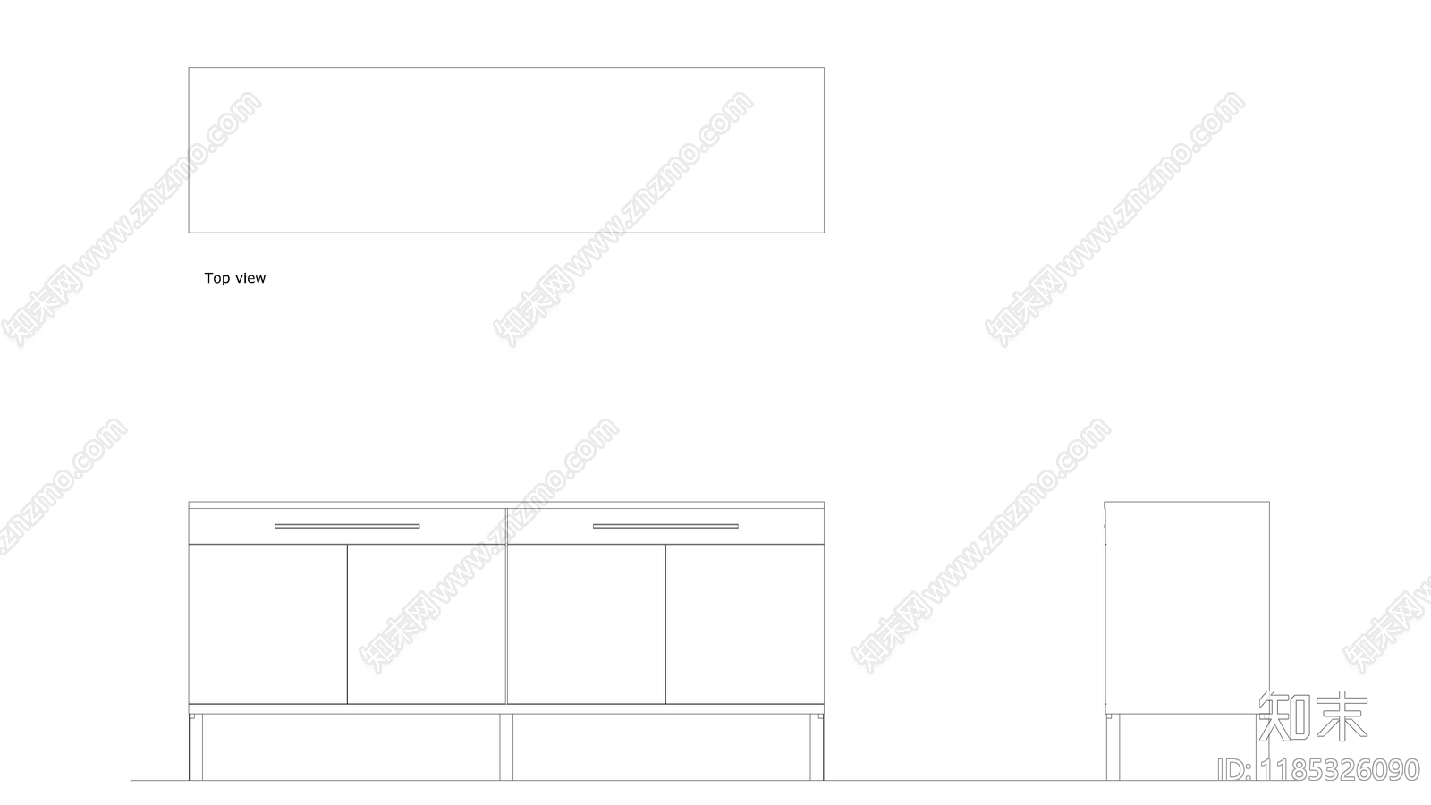 现代柜子cad施工图下载【ID:1185326090】