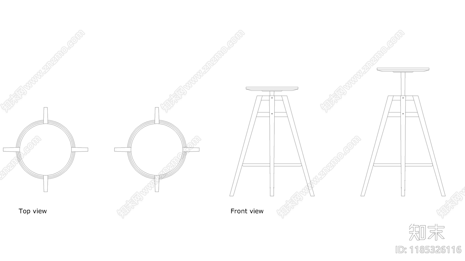现代桌椅施工图下载【ID:1185326116】