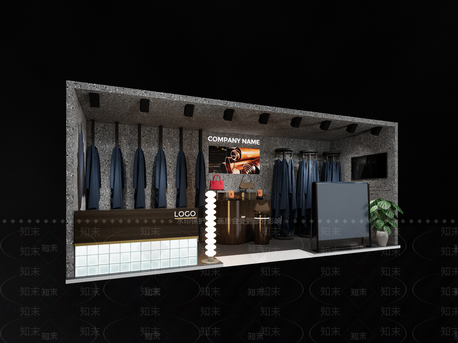 现代轻奢服装店SU模型下载【ID:1185326747】