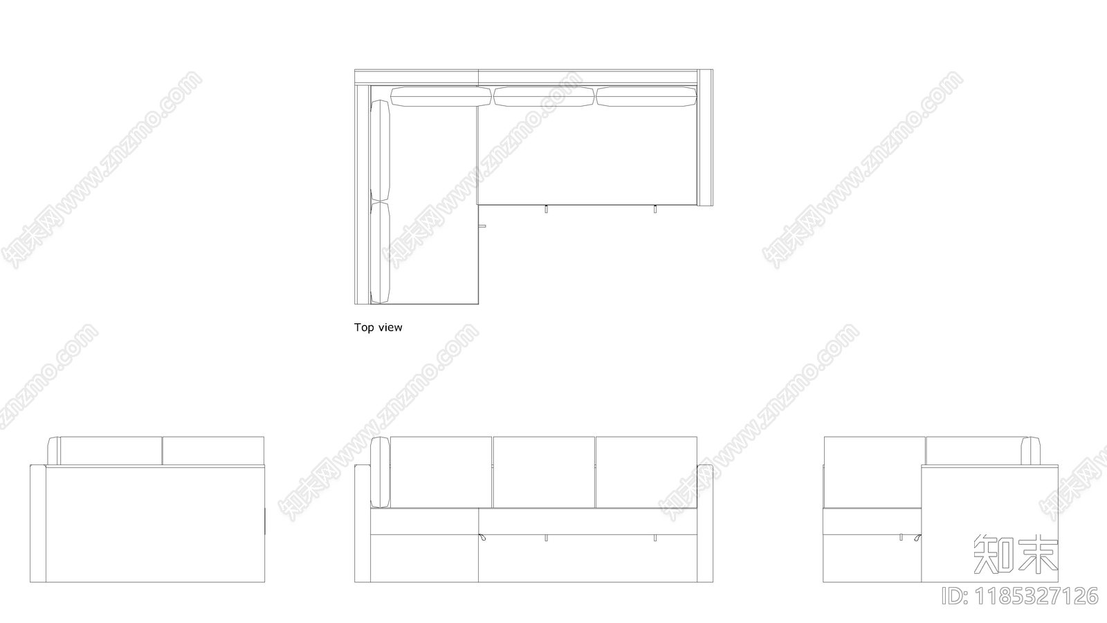 现代沙发施工图下载【ID:1185327126】