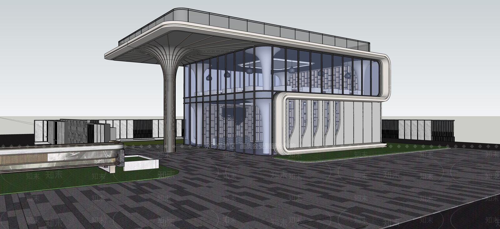现代小公建SU模型下载【ID:1185327252】