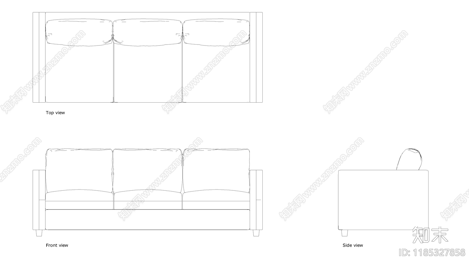 现代沙发施工图下载【ID:1185327858】