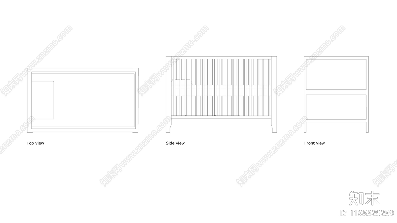 现代床施工图下载【ID:1185329259】