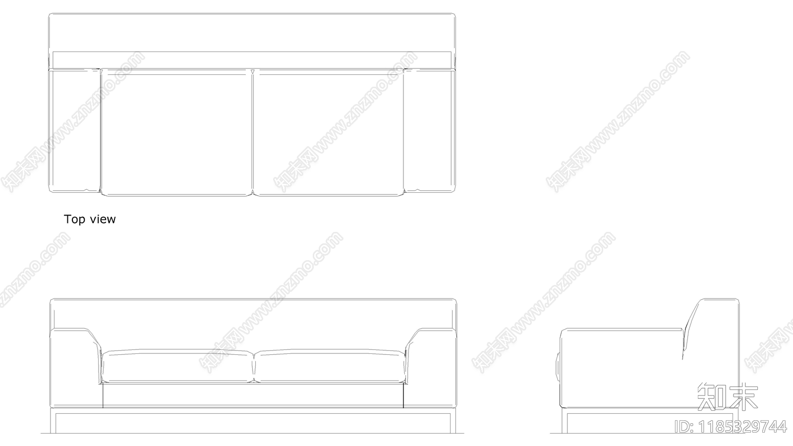 现代沙发施工图下载【ID:1185329744】