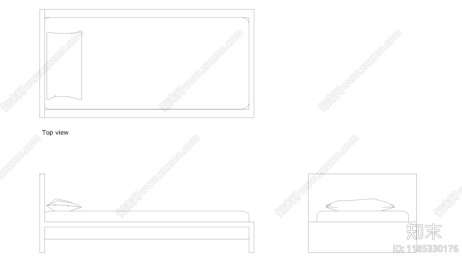 现代床施工图下载【ID:1185330176】
