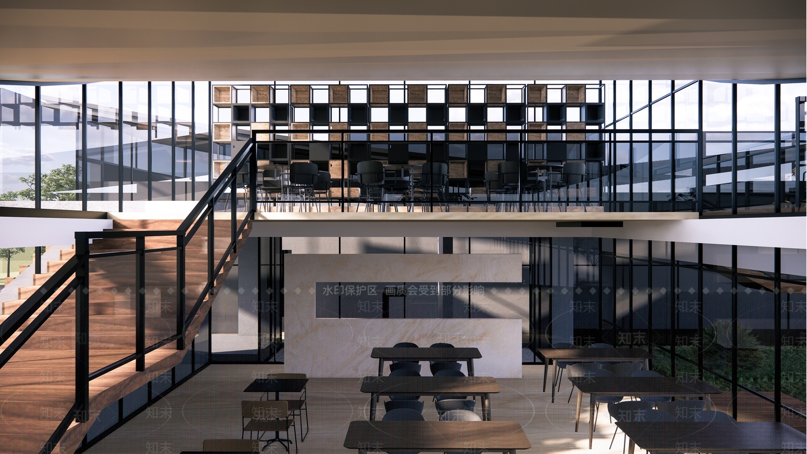 新中式现代小公建SU模型下载【ID:1185333346】