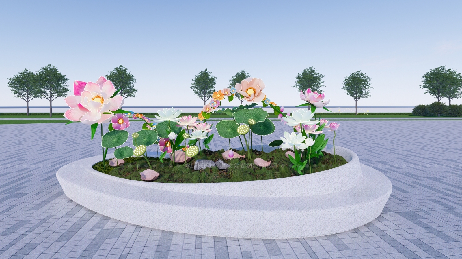 现代商业景观SU模型下载【ID:1185333766】