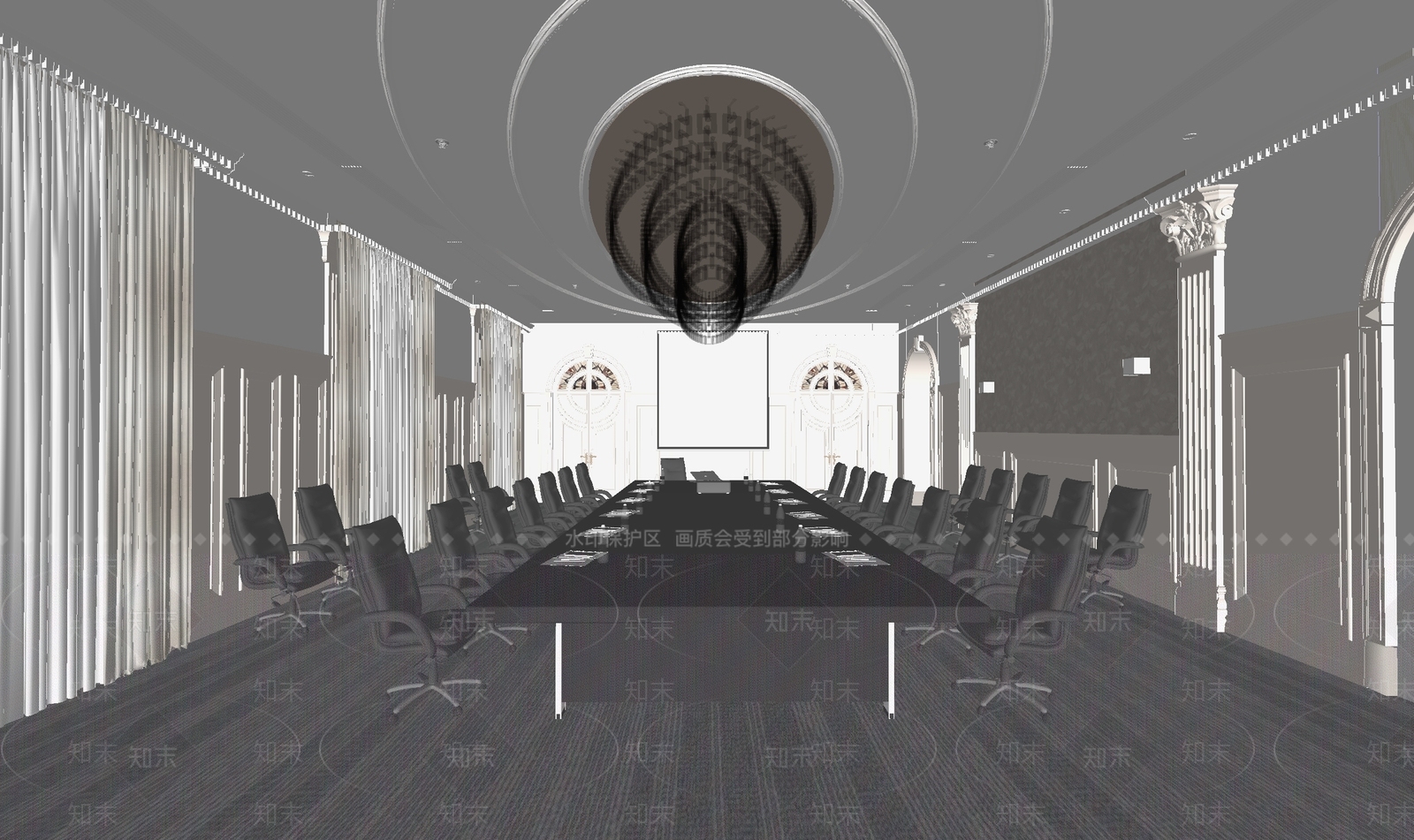 简欧会议室SU模型下载【ID:1185334277】