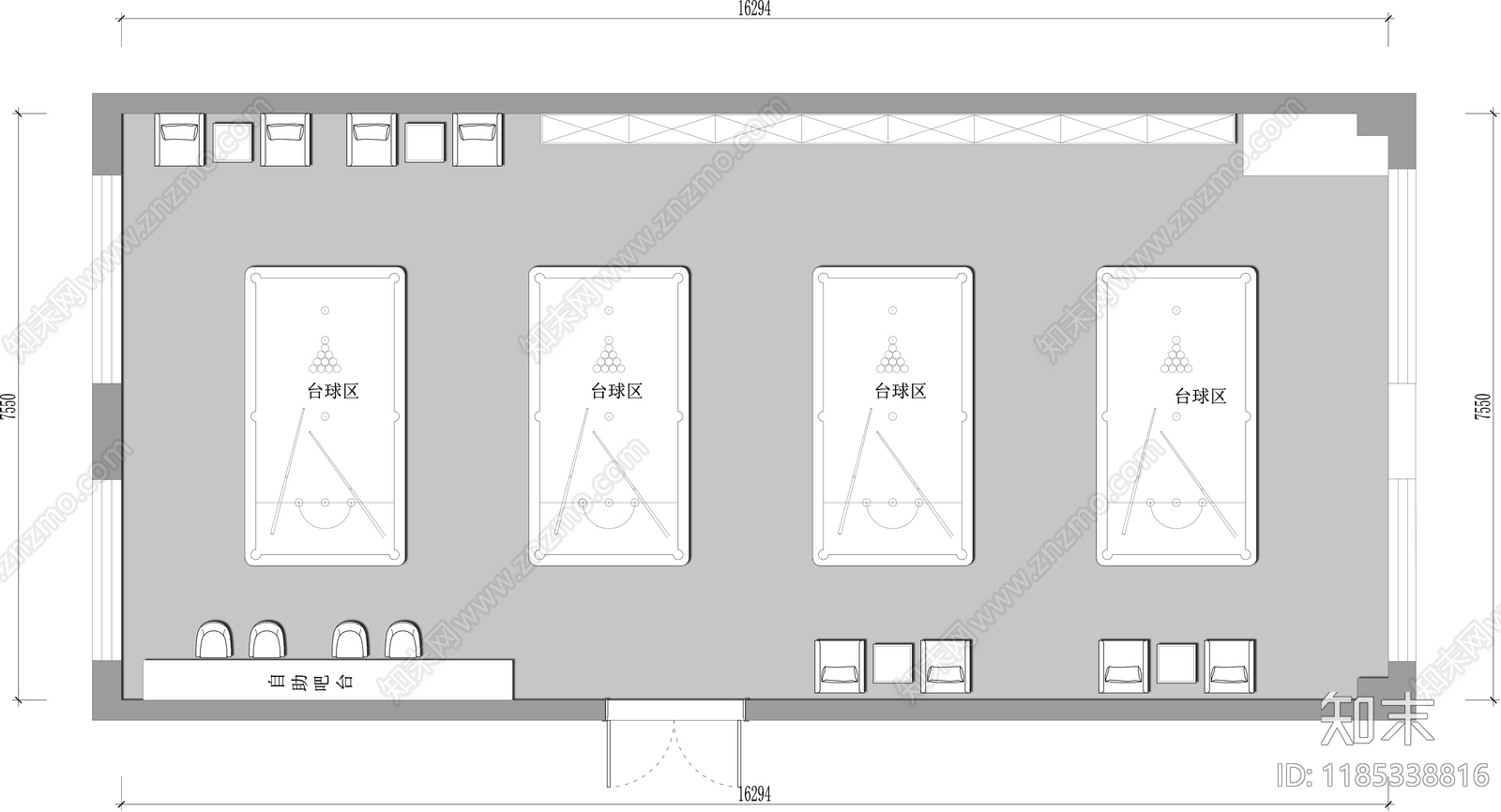 现代其他休闲娱乐空间cad施工图下载【ID:1185338816】