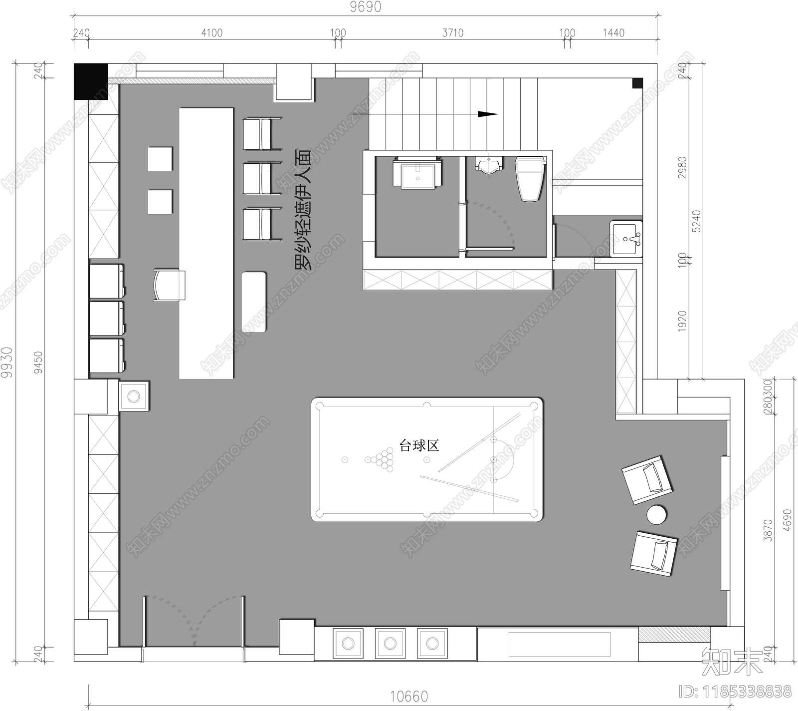 现代会所cad施工图下载【ID:1185338838】