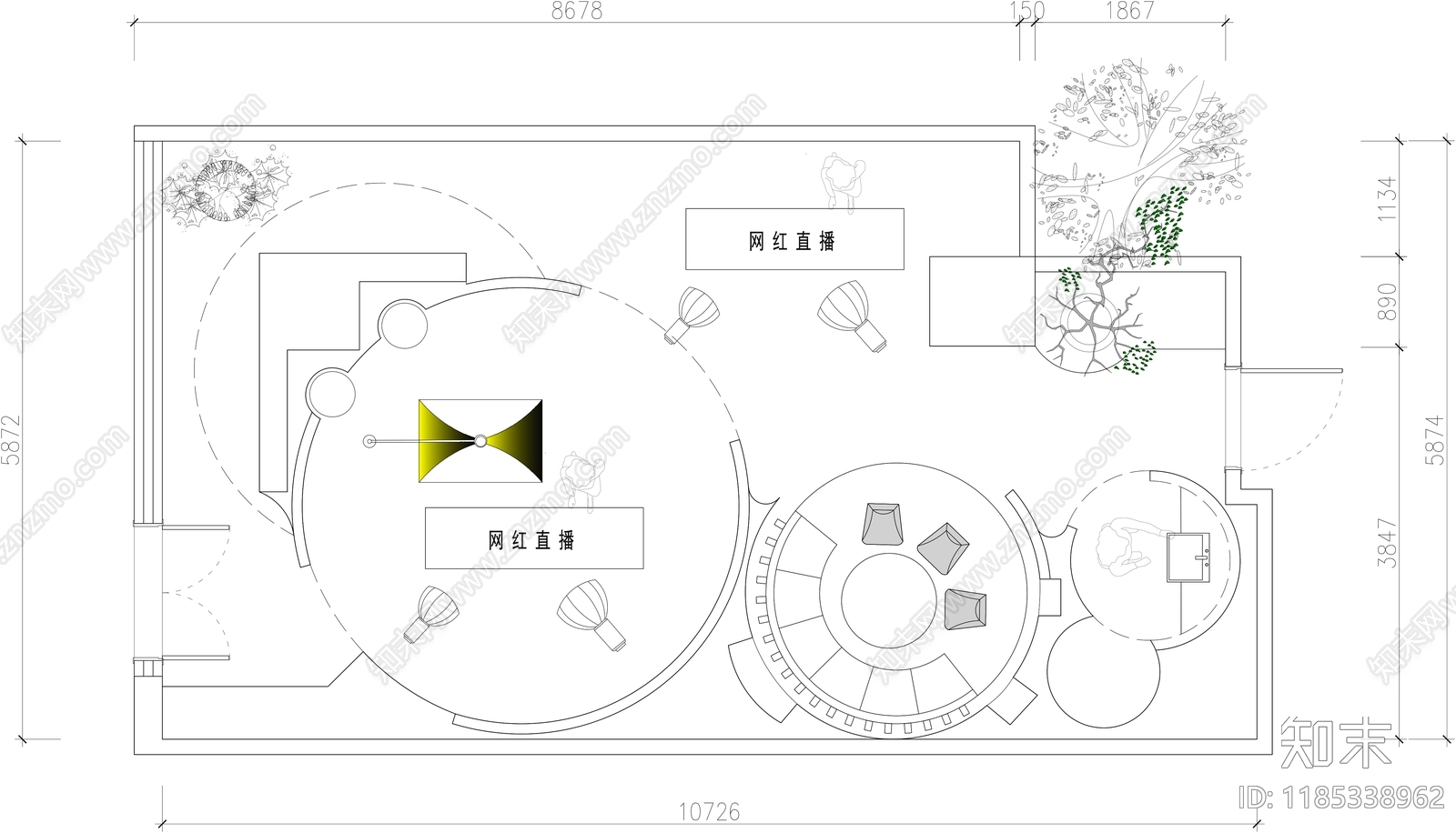 现代其他工装空间cad施工图下载【ID:1185338962】