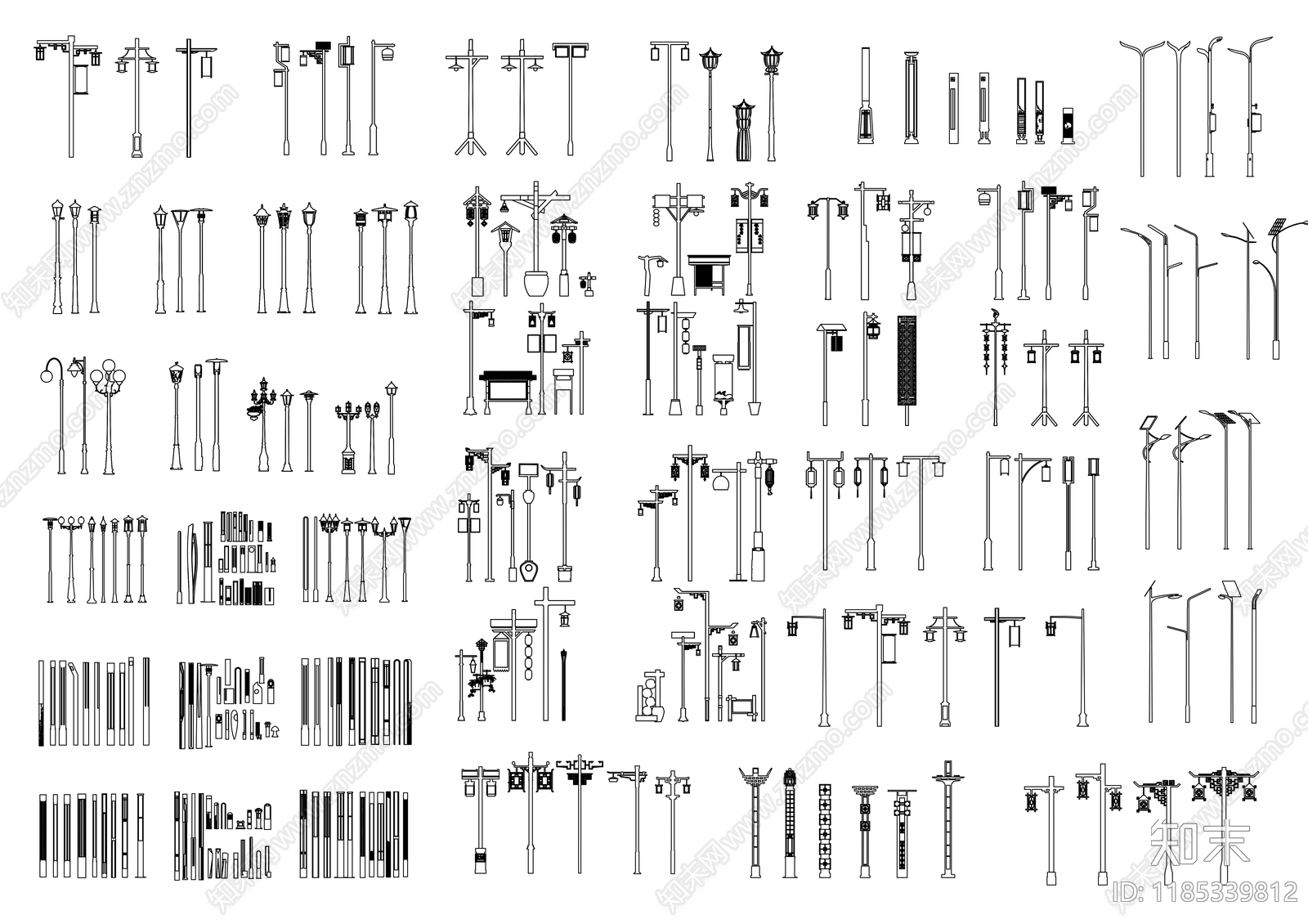 现代灯具图库施工图下载【ID:1185339812】