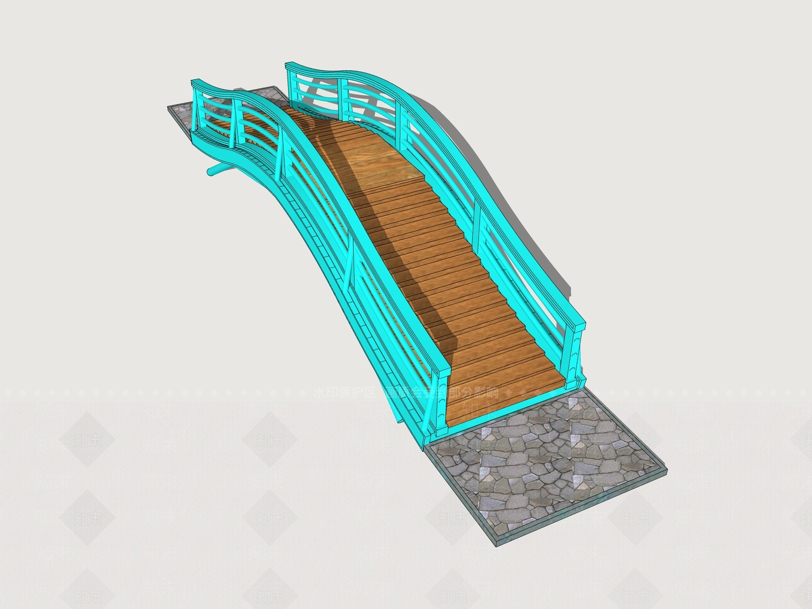 现代景观桥SU模型下载【ID:1185339884】
