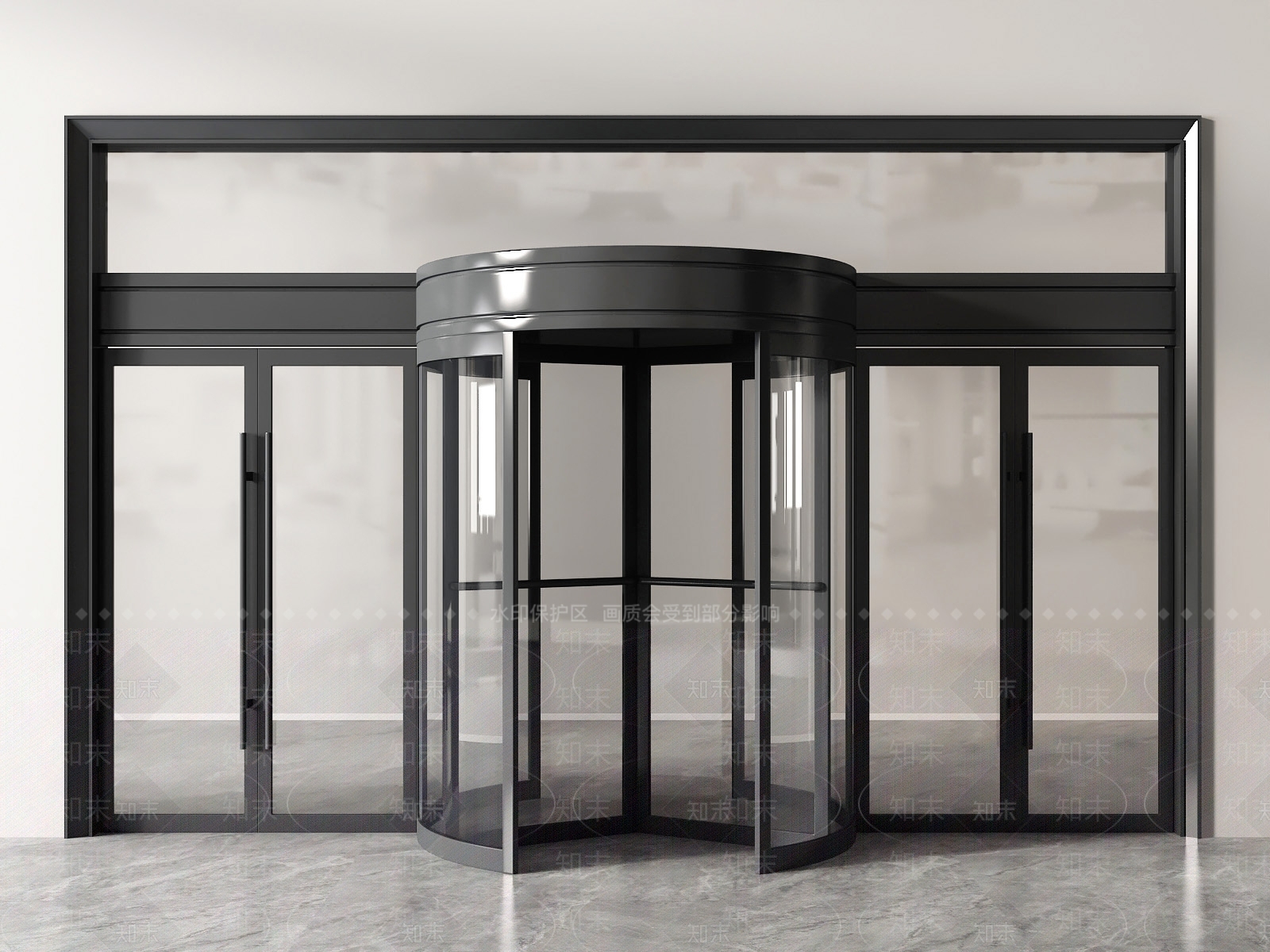 现代旋转门3D模型下载【ID:1185341230】