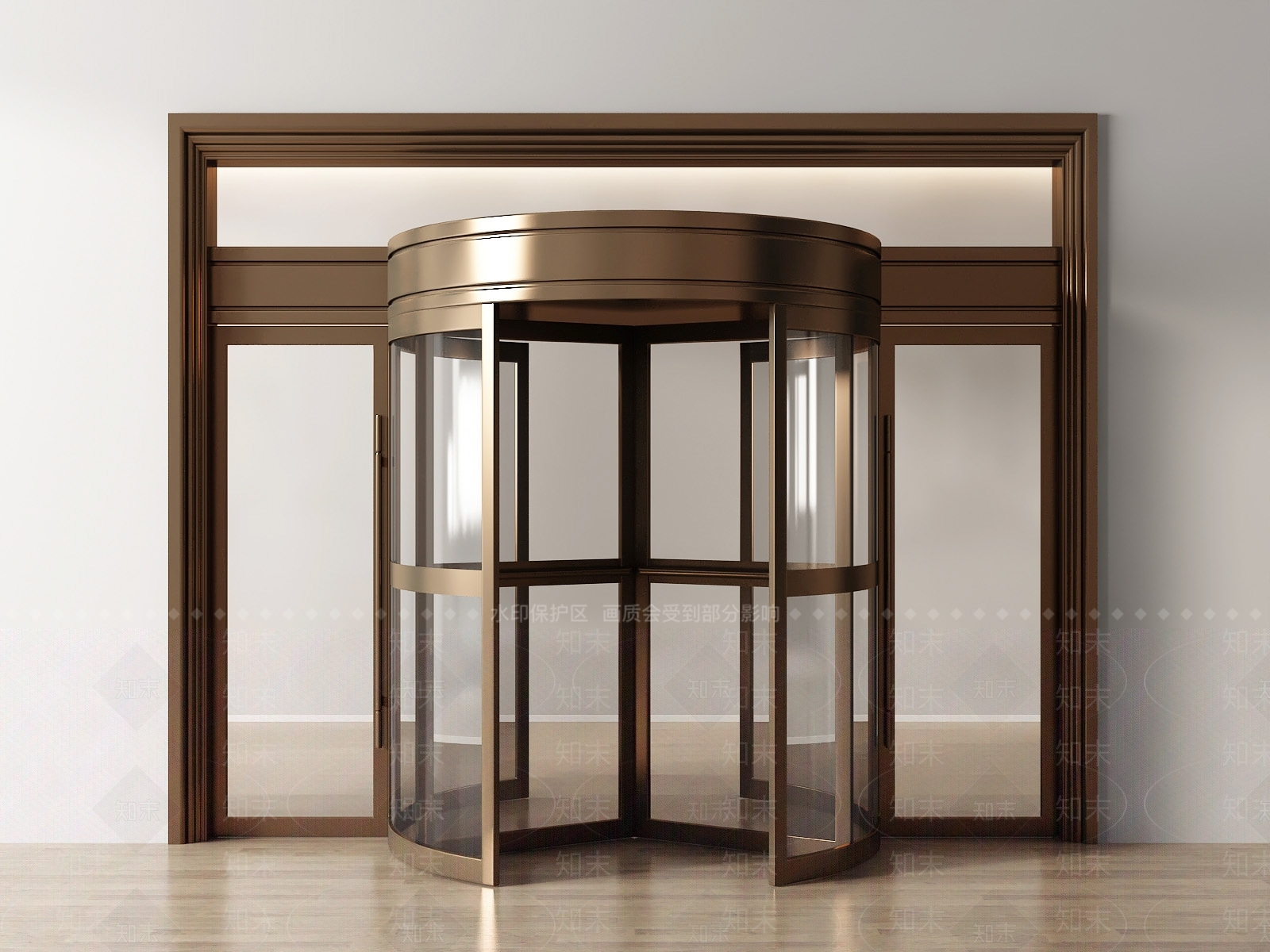 现代旋转门3D模型下载【ID:1185341205】