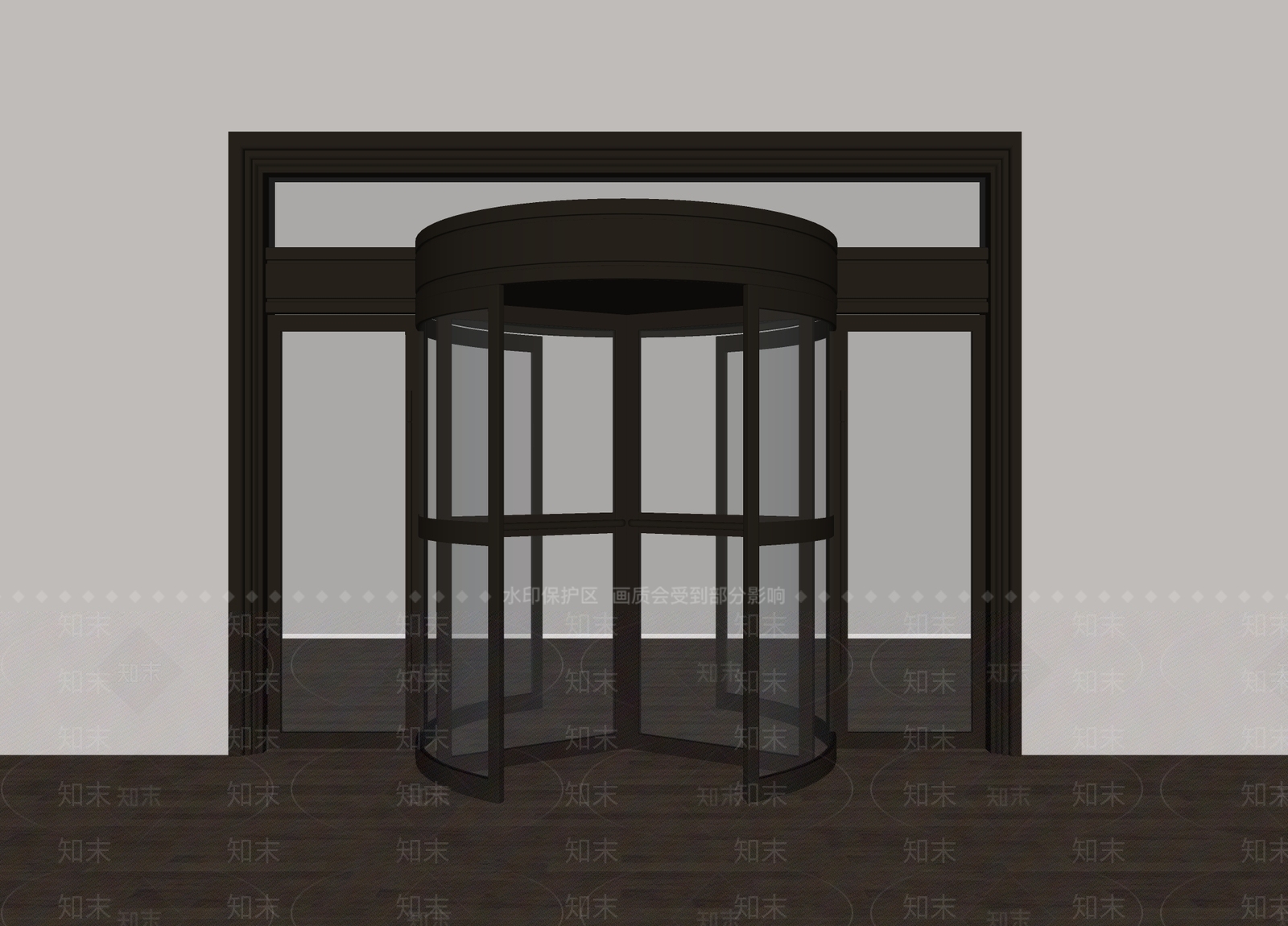 现代旋转门SU模型下载【ID:1185341470】