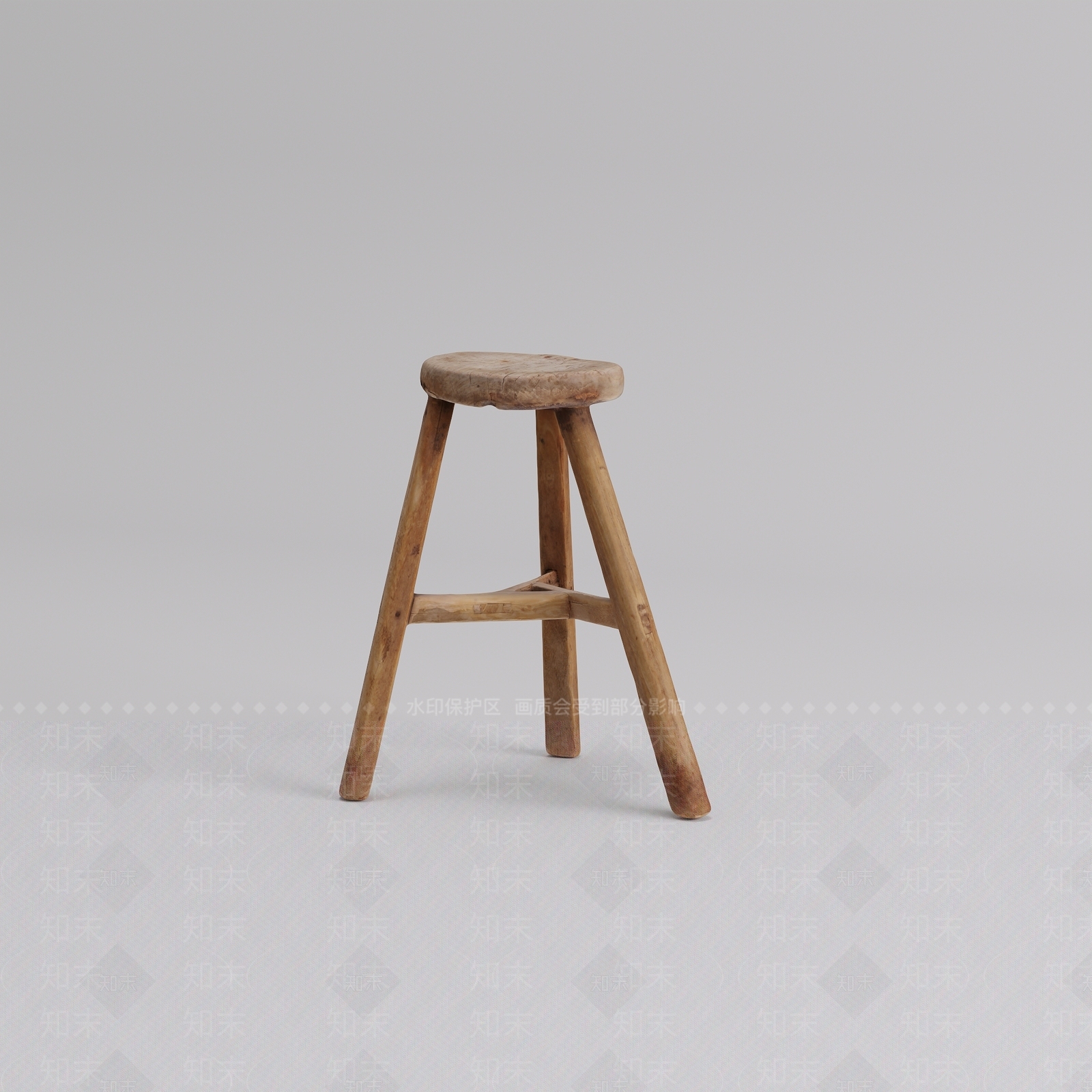 现代天然木凳3D模型下载【ID:1185416035】