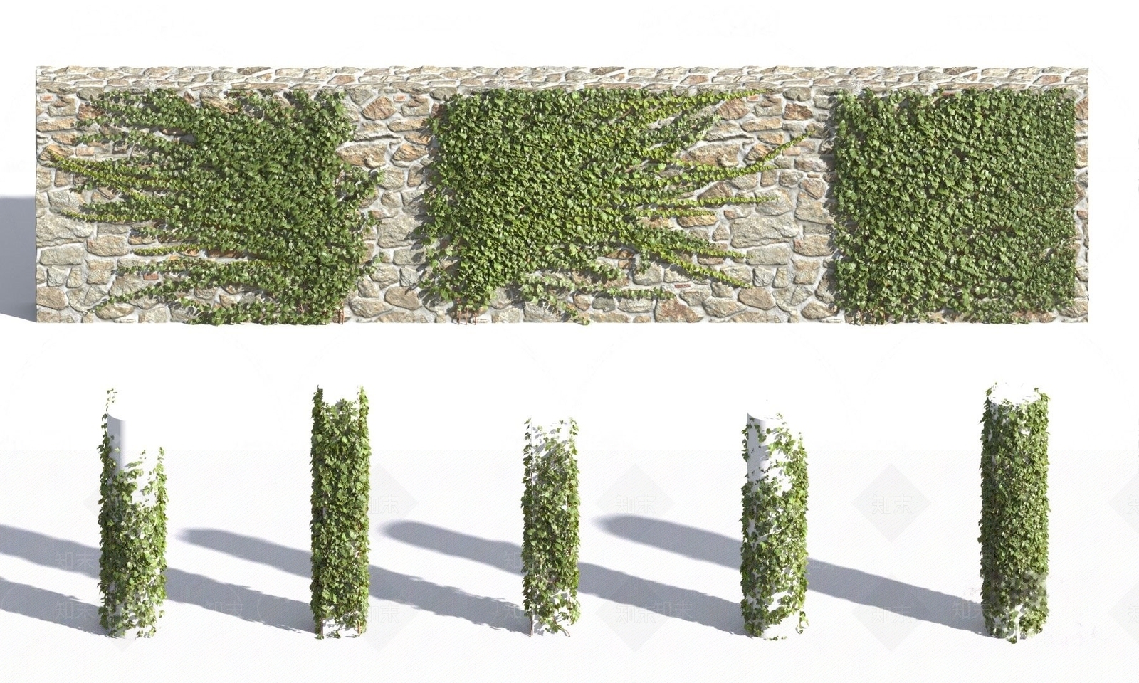 现代爬山虎藤蔓3D模型下载【ID:1185344990】