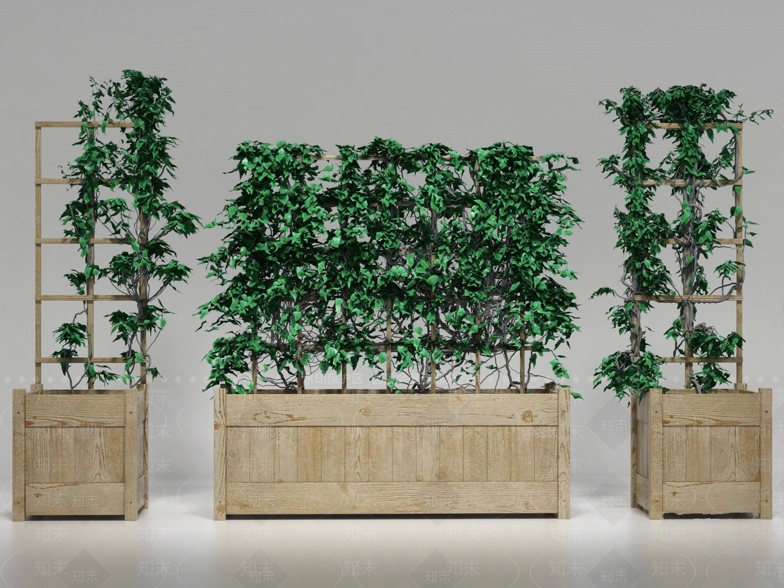 北欧原木花架藤蔓3D模型下载【ID:1185345358】