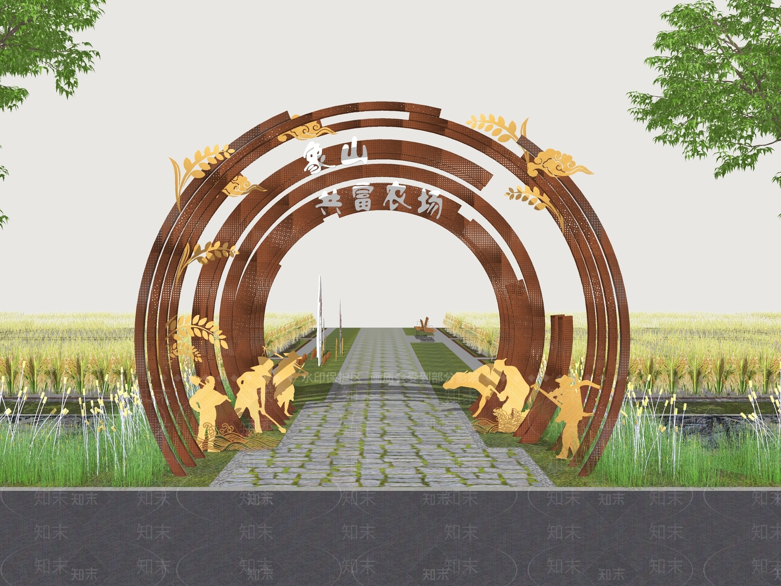 现代乡村公园SU模型下载【ID:1185346251】