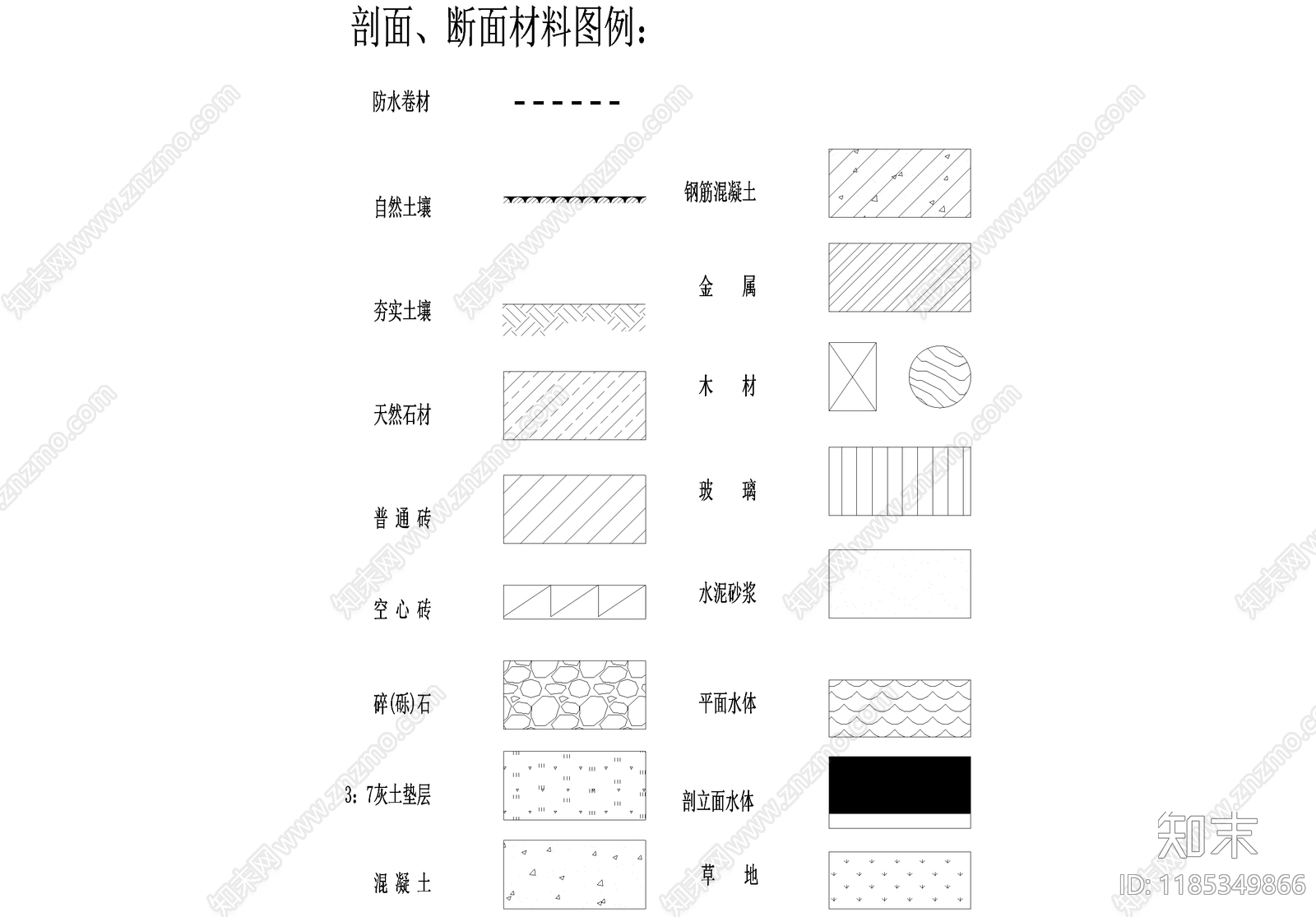 图例cad施工图下载【ID:1185349866】
