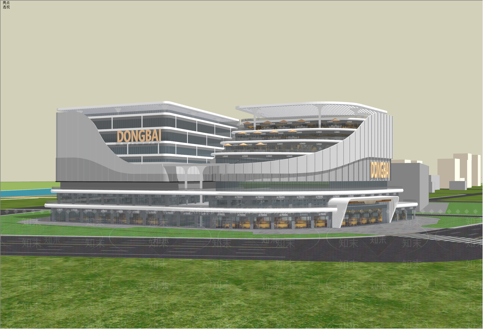 现代工业商场建筑SU模型下载【ID:1185356814】