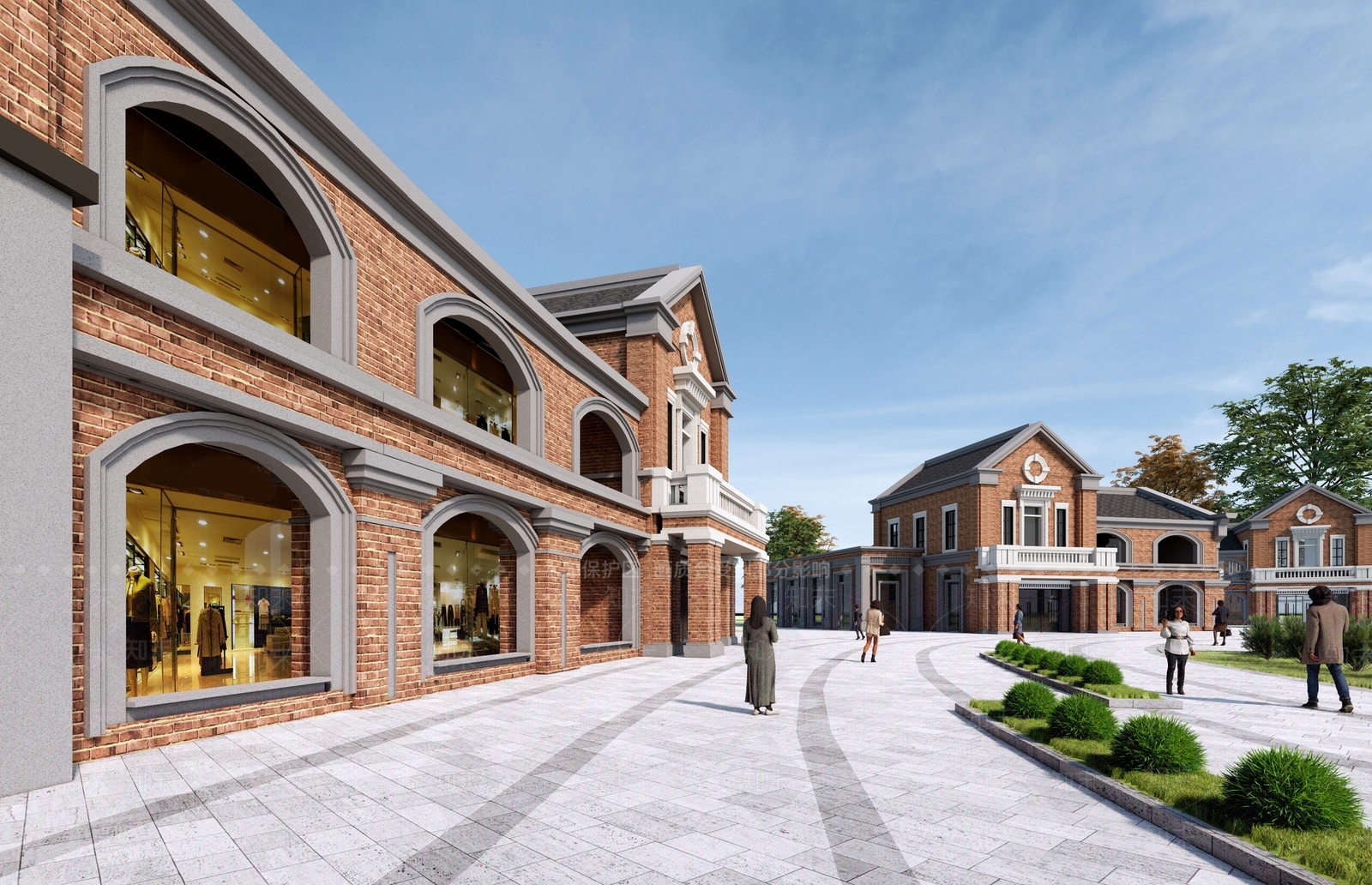 复古欧式商业街SU模型下载【ID:1185362218】