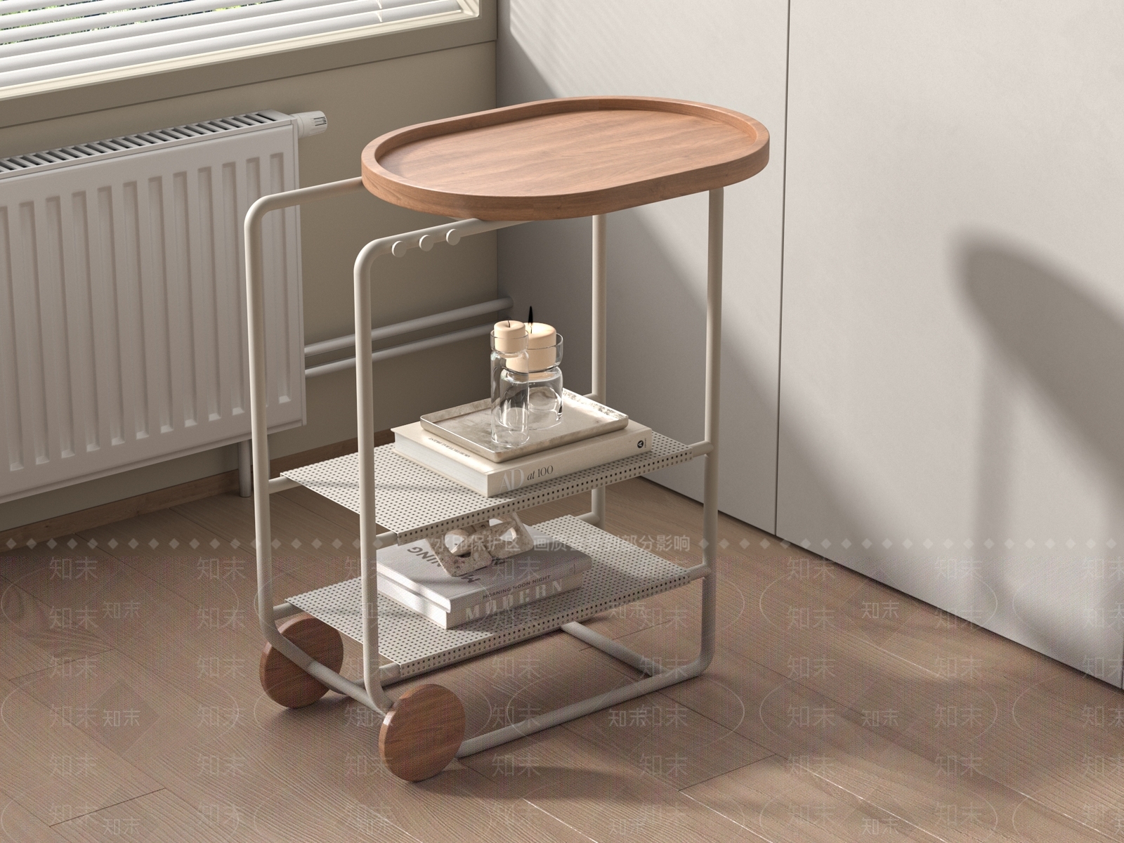 现代奶油置物架3D模型下载【ID:1185360829】