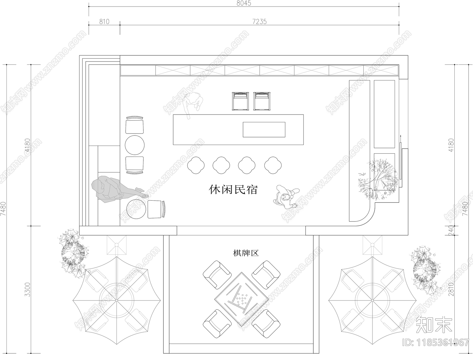 现代会所cad施工图下载【ID:1185361967】