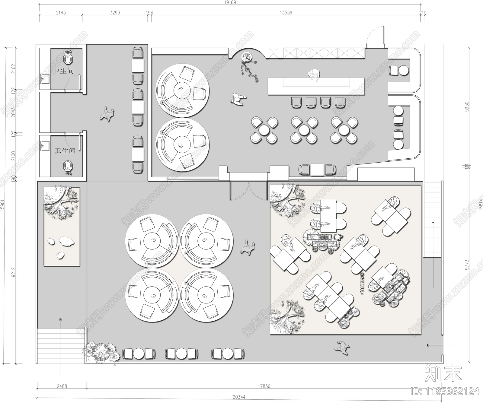 现代其他餐饮空间施工图下载【ID:1185362124】