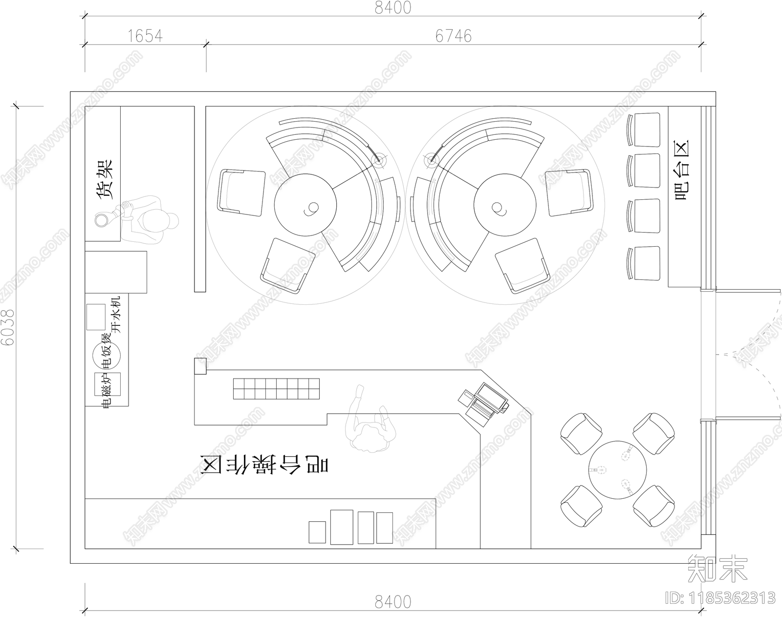现代其他餐饮空间cad施工图下载【ID:1185362313】