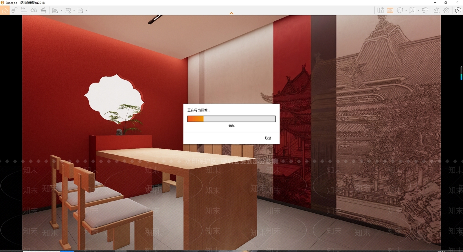 新中式包厢SU模型下载【ID:1185366708】