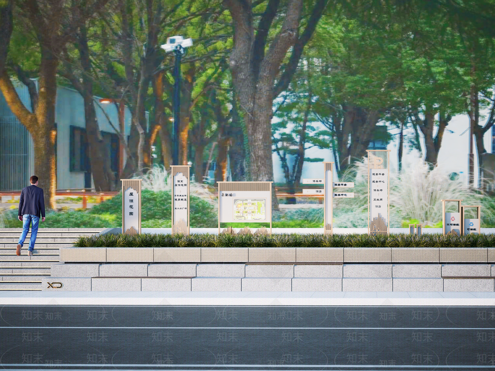 现代极简标识标牌SU模型下载【ID:1185371715】
