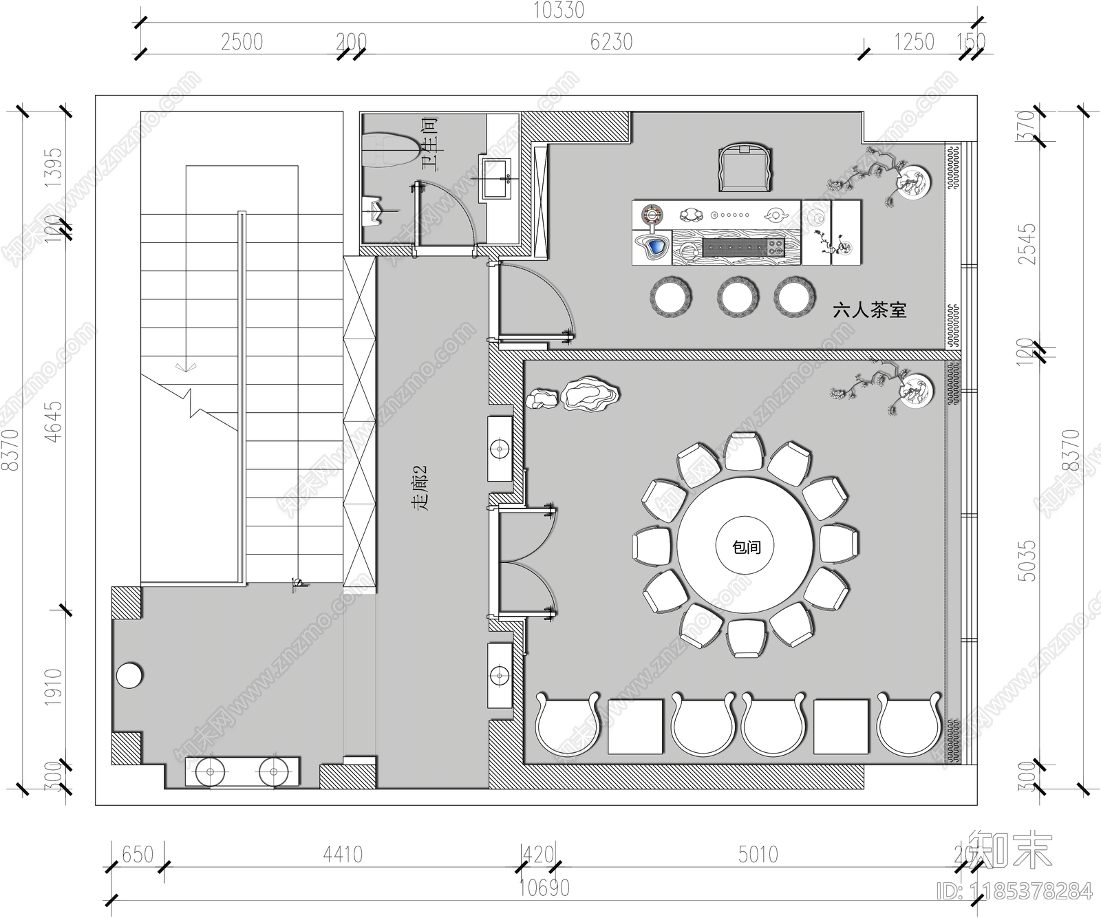 现代会所cad施工图下载【ID:1185378284】