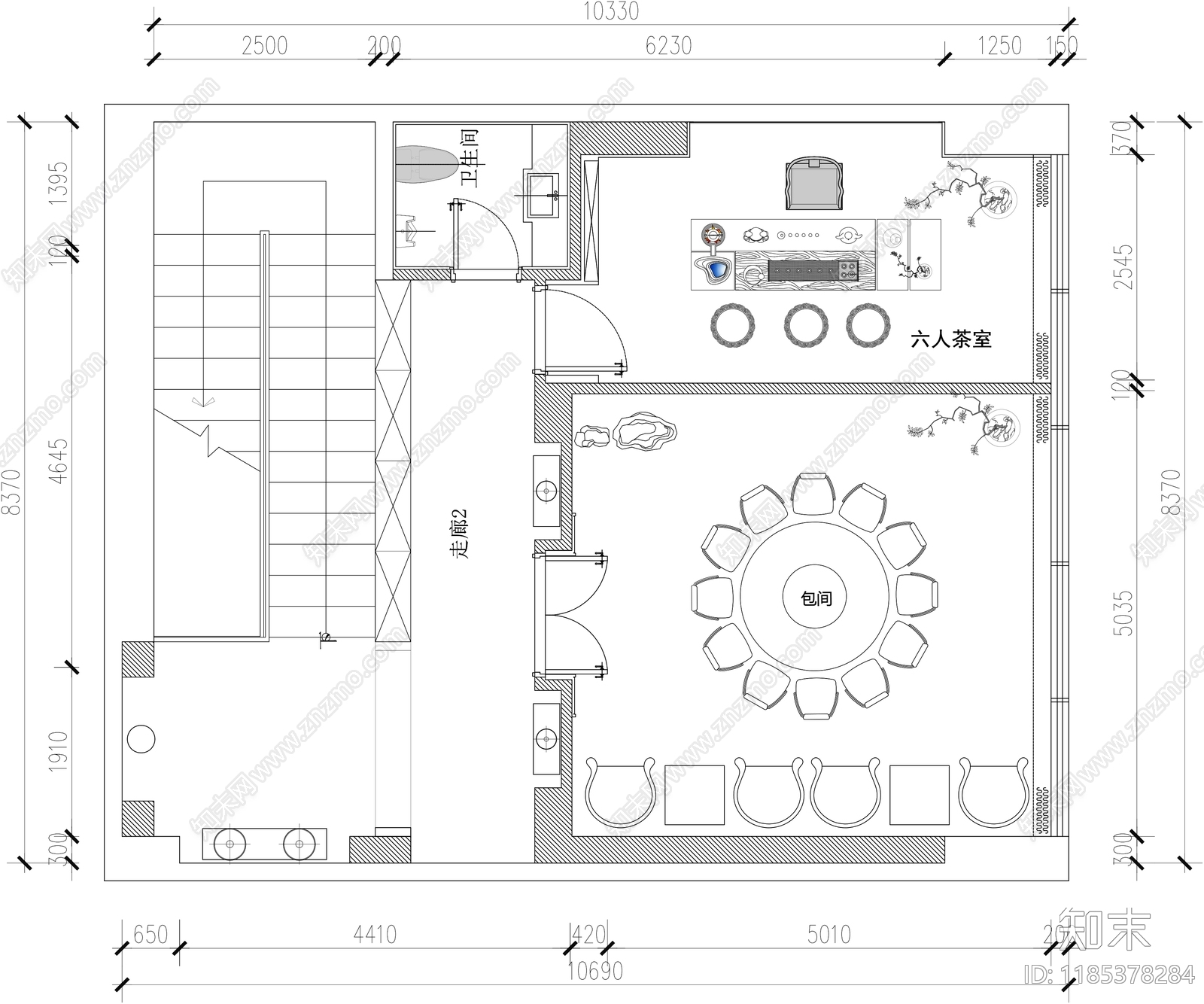 现代会所cad施工图下载【ID:1185378284】