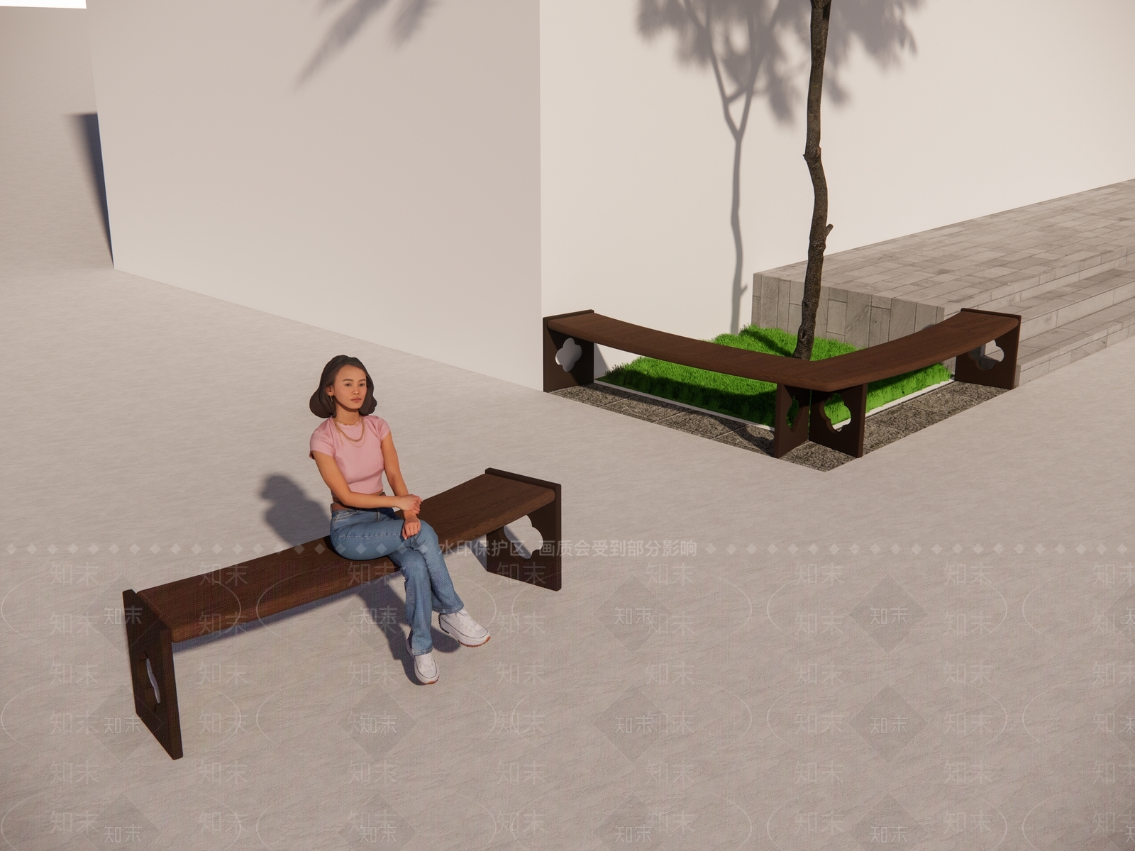 新中式景观座椅SU模型下载【ID:1185378316】