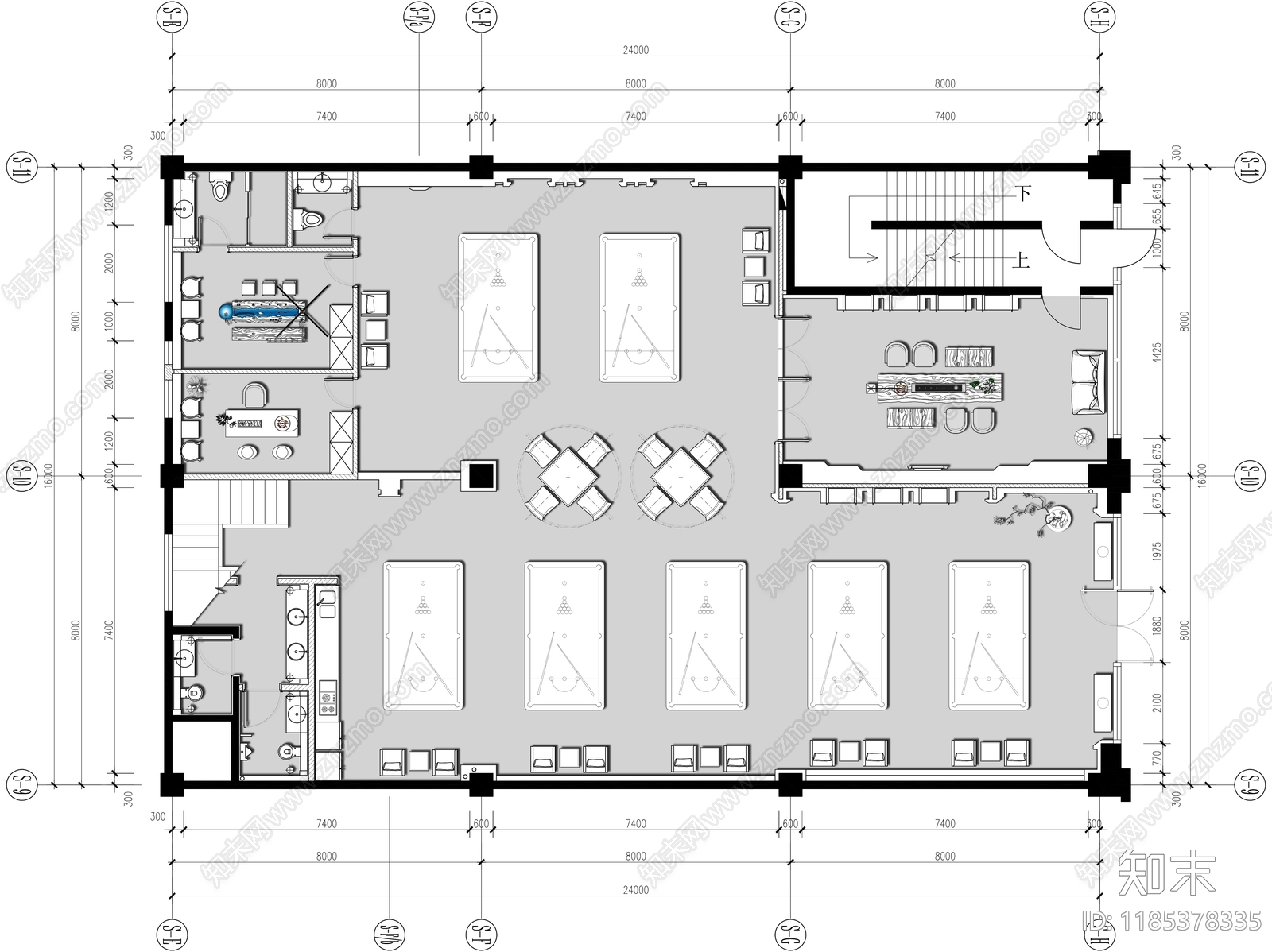 现代其他休闲娱乐空间施工图下载【ID:1185378335】