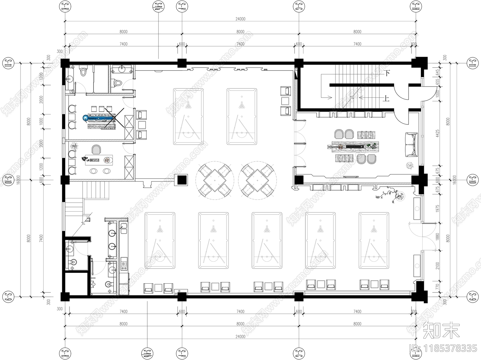现代其他休闲娱乐空间cad施工图下载【ID:1185378335】