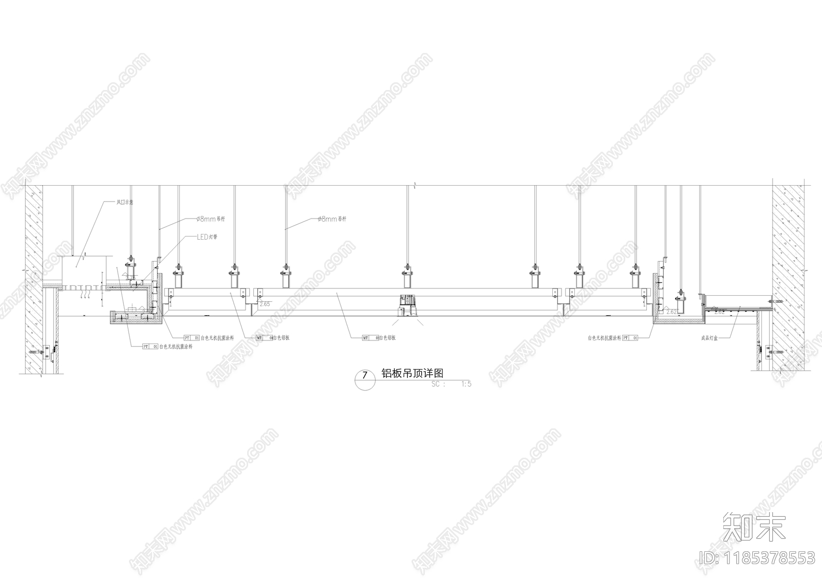 现代新中式吊顶节点施工图下载【ID:1185378553】